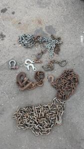 Heavy Duty Steel Chains and Hooks with Shackles, Clevis and Slip Hooks