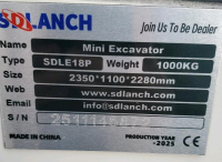 New SDLE18P Mini Excavator - 3