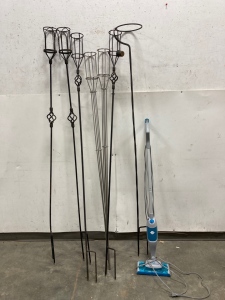 (7) Metal Torch Pole And Bissel Swiffer