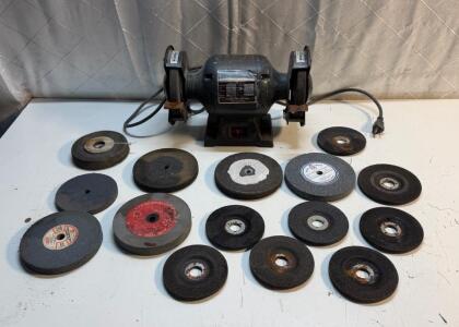 Industrial Rated Bench Grinder, Model BG-6A, 1/4 HP, 6-inch Wheels