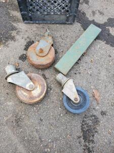 Industrial Caster Wheels & SK Tools Metal Toolbox, 6" Wheels