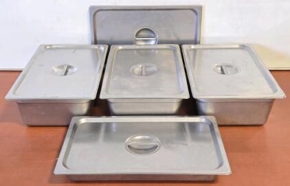 Assorted LibertyWare & Thundergroup Stainless Steam Table Pans & Lids