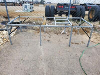 Large Metal Frame, Approx. 8x4x3 ft, Steel Construction, with Brackets