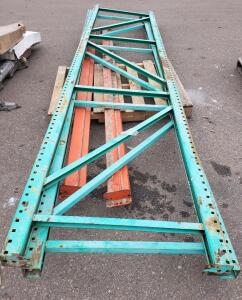 Industrial Pallet Racking, 12ft Upright Frames, Steel, Green & Orange