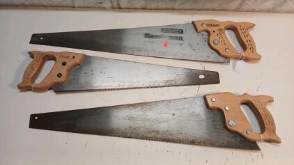 (1) 24" Stanley Hand Saw (1) 30" Stanley Hand Saw (1) 28" Master Pro Hand Saw