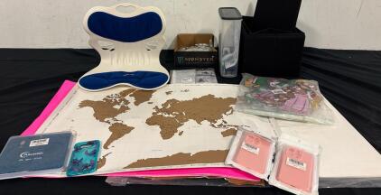 Home Office Lot Including Poster Boards Box Of New Whiteout Tape Collapsable Bins And More