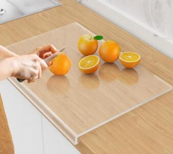 (3) Clear Acrylic Cutting Boards W/ Counter Lip