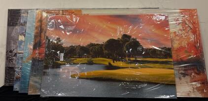 Wall Canvas Lot (5) Landscape Canvases (1) 43x27.5&rdquo; And (4) 30x58&rdquo;