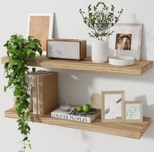 (4) Pack Wooden Floating Shelves