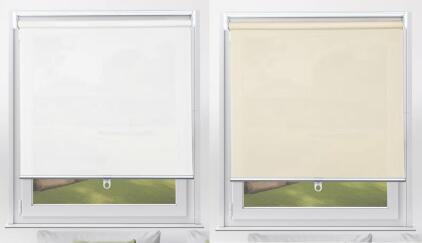 Set Of 5 Cordless Pull Down Roller Shades, (3 White, 2 Beige, 38&rdquo;Wx72&rdquo;H)