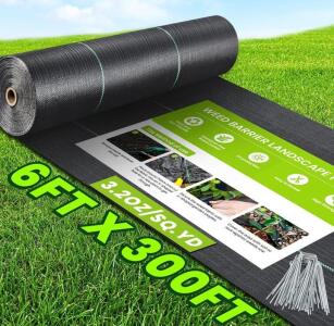 6&rsquo;x300&rsquo; Roll Of Weed Barrier Landscape Fabric