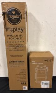 Baby Lot (1) XL Portable Play Yard 152cmX66 And (1) Foldable Baby Bath