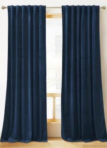 (4) Pack Bkue Velvet Blackout Cutains 52&rdquo;x84&rdquo;
