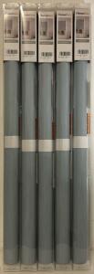 Set Of 5 100% Blackout Roller Shades, Cyan Grey, 32&rdquo;Wx72&rdquo;H