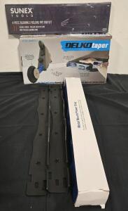 Delko Taper, Metal Mountable Power Strip, 4-Piece Pry Bar Set, Heavy Duty Tire Alignment Kit- All New
