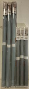 Set Of 5 100% Blackout Roller Shades, 3 Cyan Grey (47&rdquo;Wx72&rdquo;H) & 3 Grey (31&rdquo;Wx72&rdquo;H)