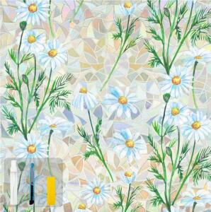 (3) Rolls Of Stained Glass Rainbow Privacy Window Film, (Daisy, 35.4&rdquo;x314.8&rdquo;)