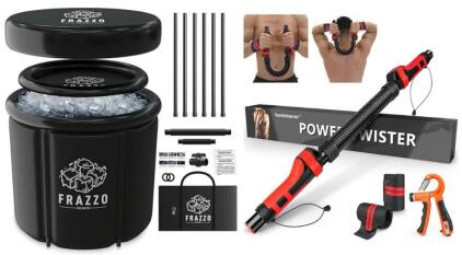 97 Gallon Inflatable Ice Bath & Power Twister Workout Bar