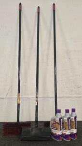(3) Rejuvenate Shine Refresher Hard Wood Floor Polish, (3) Bi-Level Scrub Brushes W/ Squeegee