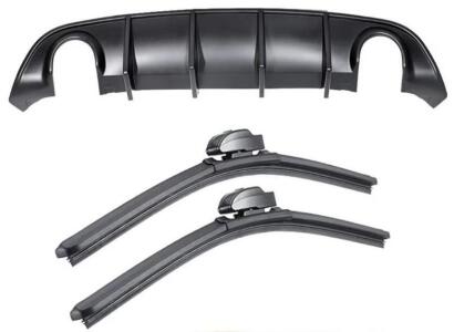 Rear Bumper Lip Diffuser For Dodge Charger SRT & (2) Packs Of 2 Front Windsheild Wiper Blades