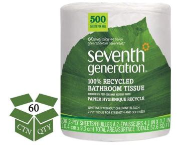 (60) Rolls Seventh Generation Bath Tissue
