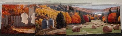 (3) Autumn Themed Canvases 12x24