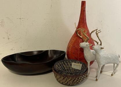 Handmade Goods &mdash; Decorative Wooden Bowl, Paper Mache Vase, Hand Woven Baskets & More