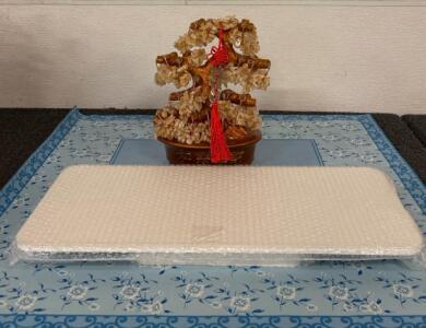 Decorative Japanese Tree Japaese Floral Rug White 24&rdquo; Monitor Stand Riser