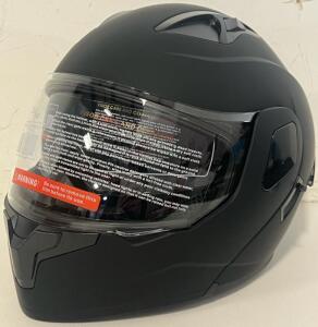Adult Dual Visor Motorcycle Helmet, Matte Black, Large