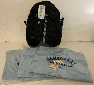 High Sierra Laptop Backpack & (3) Men&rsquo;s Embroidered Beach / Sailing Shirts (XL)