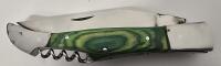 Custom Steel Folding Pocket Knife With Cork Bottle Opener, Sheath Included - 4