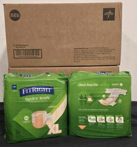 (2) Case aor FitRight OptiFit Briefs, Adult Diapers, (160) Total