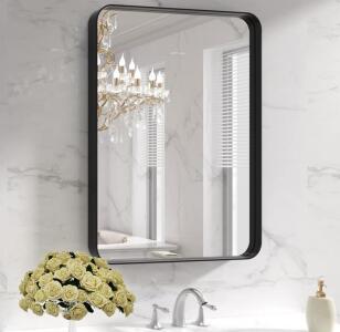 30&rdquo;x22&rdquo; Black Bathroom Mirror