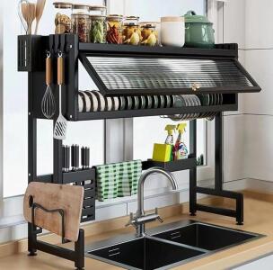 Over The Sink Dish Drying Rack Black