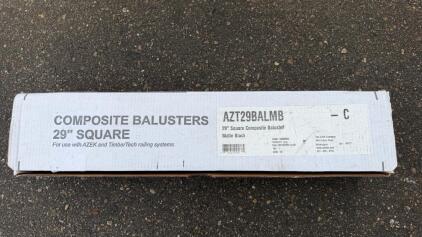 AZEK Composite Balusters, 29" Square, Matte Black, Model AZT29BALMB