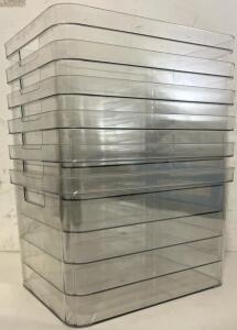 (6) Clear Plastic Storage Bins (13&rdquo;Lx10&rdquo;Wx8.5&rdquo;)