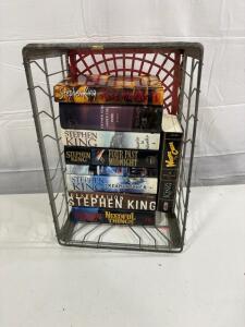 (9) Stephen King Books The collection includes titles such as Rose Madder, Under the Dome, Hearts in Atlantis, Four Past Midnight, Dreamcatcher, Needful Things, Desperation, and Wolves of the Calla.