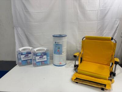 Tier1 PAS-1515 Pool & Spa Filter, Fits Unicel UHD-SR70, 70 sq. ft. Purell Body Fluid Spill Kits included (2 kits). And Yellow Foldable Seat