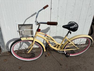 Huffy Cranbrook Cruiser Bicycle, Yellow with Pink Accents, 26" Wheels