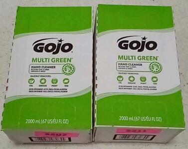 (2)GOJO MULTI GREEN Hand Cleaner. (Refill) 67fl Ounces.