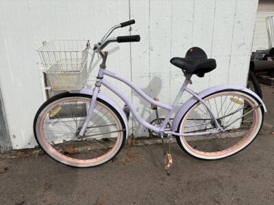 Huffy Nel Lusso Cruiser Bicycle, Light Purple, 26" Wheels, Single Speed