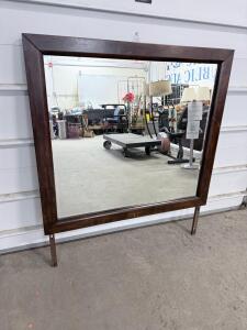 Ashley Furniture B418-36 Bedroom Wall Framed Mirror, Wood, Brown Finish
