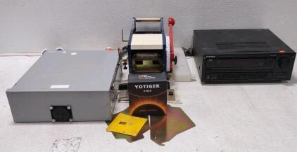 Cyklop Manual Water-Activated Tape Dispenser. Black Sage Industrial Electrical Box. 240W Pioneer Stereo Tiuner (Model#VSX-512S.) + More.