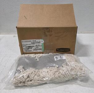 (12) Rubbermaid Commercial Products Castaway 24" Blended Cut-End Disposable Dust Mop, model FGL15300WH00 **Like New, Still in Original Pkg***