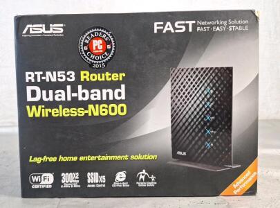 (1) ASUS RT-N53 Dual Band Wireless-N600 Router