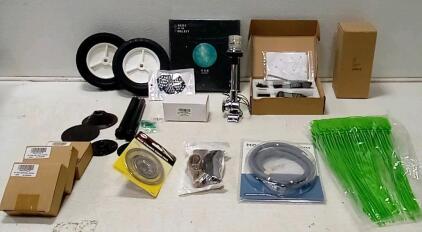 LED Boat Light. Trailer Tires (8"x1.75".) Moen Hose Sink Extension. Metal Car Latch Set + More.