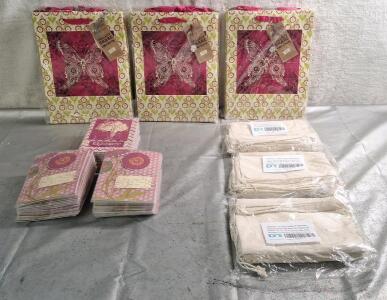 (3) 6-Piece Gift Bag Packs, (3) 12-Piece 9" x 12" Drawstring Cotton Muslin Bags & (75) Mother's Day Cards