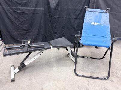 AB Lounge Exercise Chair & Weight Bench Combo, Adjustable, Blue/Black