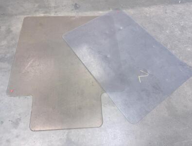 (2) Transparent Chair Mat for Hard Floor, Rectangular with Lip, 48 x 36 inches