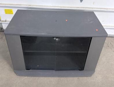 TV Stand Media Console with Glass Doors, Approx. 36x18x20 Inches